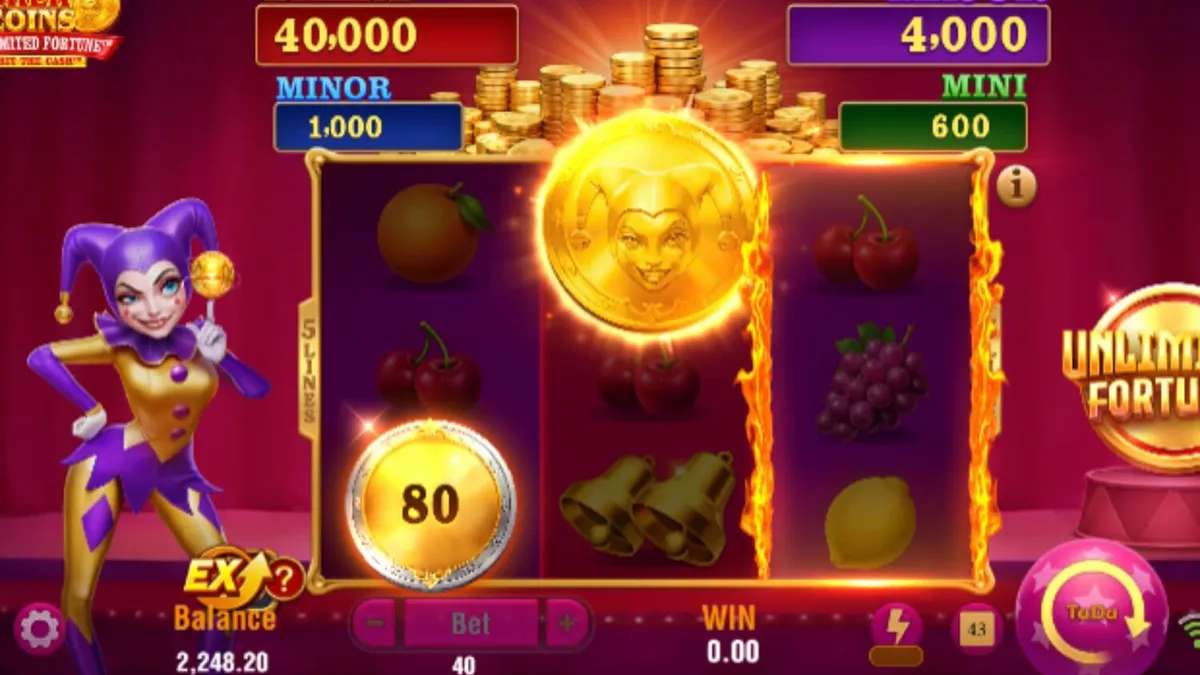 Joker Coins Unlimited Fortune slot machine interface